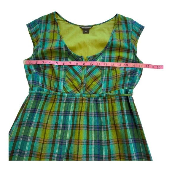 Eddie Bauer Plaid Dress Teal Blue, Green and Purple - Size 6 - Picture 7 of 10